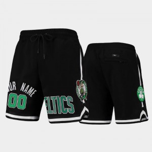 Men's #00 Custom Basketball Pro Standard Black Boston Celtics Shorts 154157-515