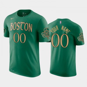 Mens #00 City Custom Kelly Green Boston Celtics T-Shirts 271301-710