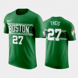 Men Daniel Theis #27 Ugly Christmas Holiday Kelly Green Boston Celtics T-Shirts 478155-226