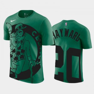 Men Gordon Hayward #20 Name & Number Boston Celtics Green Oversized Logo T-Shirt 846674-766