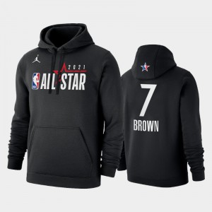 Mens Jaylen Brown #7 Boston Celtics Black Official Logo Reserves 2021 NBA All-Star Hoodie 830295-214