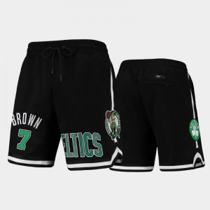 Mens Jaylen Brown #7 Boston Celtics Basketball Black Pro Standard Shorts 840318-743