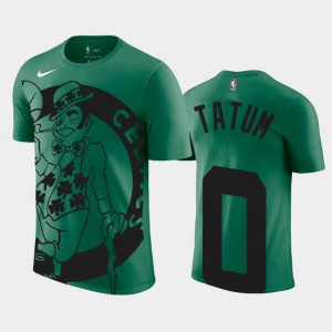 Mens Jayson Tatum #0 Boston Celtics Oversized Logo Green Name & Number T-Shirt 792326-281