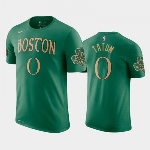 Mens Jayson Tatum #0 Kelly Green City Boston Celtics T-Shirt 611173-919