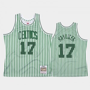 Men's John Havlicek #17 Boston Celtics Striped Green Jersey 500084-336