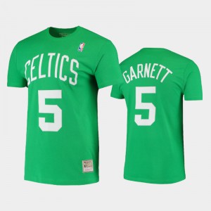 Mens Kevin Garnett #5 Green Stitch Hardwood Classics Boston Celtics T-Shirts 995470-172