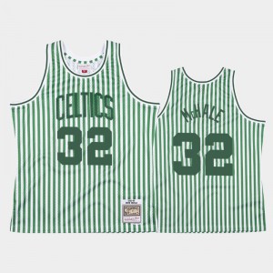 Men's Kevin McHale #32 Green Striped Boston Celtics Jerseys 634417-425