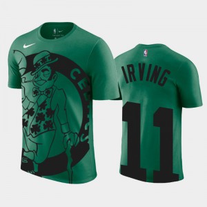 Mens Kyrie Irving #11 Green Oversized Logo Name & Number Boston Celtics T-Shirt 526401-256