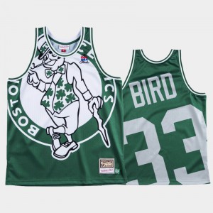 Men's Larry Bird #33 Boston Celtics HWC Green Big Face Jersey 508981-754