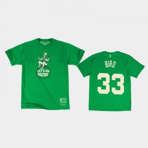 Men's Larry Bird #33 Green Hardwood Classics Boston Celtics Lucky T-Shirt 650741-609