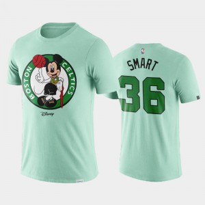 Mens Marcus Smart #36 Boston Celtics Green Disney X NBA Logo Resuming Season T-Shirt 578176-179