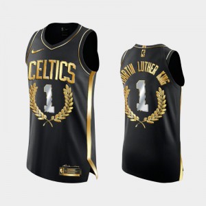 Men's Boston Celtics Martin Luther King Special Golden Edition Black Jerseys 971211-835