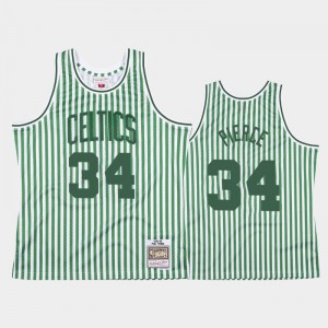Men's Paul Pierce #34 Green Boston Celtics Striped Jerseys 271763-444