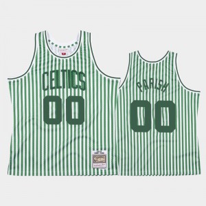 Mens Robert Parish #00 Green Striped Boston Celtics Jersey 503211-874