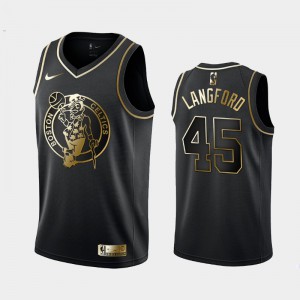 Men's Romeo Langford #45 Black Boston Celtics Golden Logo Golden Edition Jerseys 126245-781