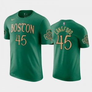 Men's Romeo Langford #45 Kelly Green City Boston Celtics T-Shirts 538643-481