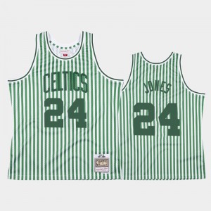 Mens Sam Jones #24 Boston Celtics Striped Green Jerseys 540309-793