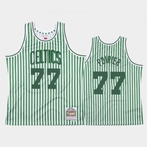 Men's Vincent Poirier #77 Boston Celtics Striped Green Jerseys 602203-669