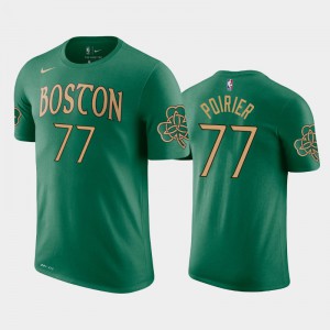 Mens Vincent Poirier #77 City Boston Celtics Kelly Green T-Shirts 522487-829