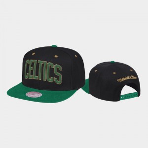 Mens Black Kelly Green Hardwood Classics Snapback Boston Celtics Reload Hat 395127-602