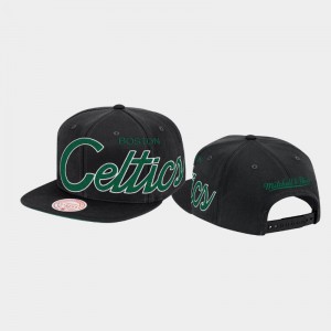 Men's Snapback Black Boston Celtics XL Script Hat 697789-752