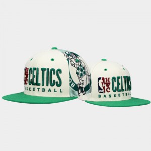 Mens Men HWC Snapback Boston Celtics Big Face Cream Green Hat 890659-174