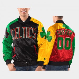 Mens #00 Starter x Ty Mopkins Custom BHM Black Boston Celtics Jacket 271084-849
