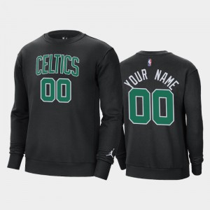 Men's #00 Statement Boston Celtics Black Custom Jordan Brand Fleece Crew Sweatshirts 339381-644