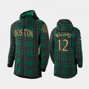 Mens Grant Williams #12 2019-20 Showtime Full-Zip Green Boston Celtics Earned Edition Hoodies 307161-756