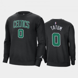 Mens Jayson Tatum #0 Boston Celtics Jordan Brand Fleece Crew Statement Black Sweatshirts 773273-571