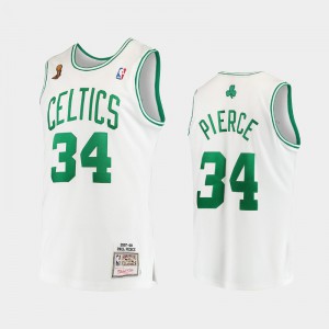 Men's Paul Pierce #34 Hardwood Classics Boston Celtics 2007-2008 White Jersey 625539-320