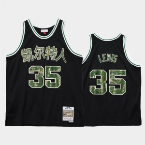 Men Reggie Lewis #35 2021 OX Lunar New Year Boston Celtics Black Jerseys 207654-622