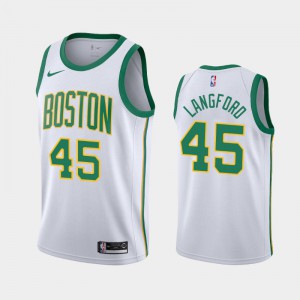 Men's Romeo Langford #45 City 2019 NBA Draft White Boston Celtics Jersey 700751-391
