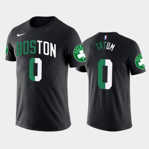 Mens Jayson Tatum #0 Two-Tone Split Black Boston Celtics T-Shirts 606537-432