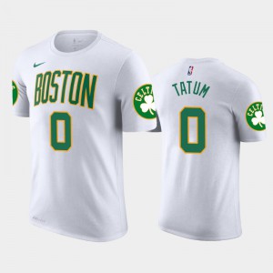 Men's Jayson Tatum #0 Boston Celtics White 2018-19 T-shirt City T-Shirt 706012-616