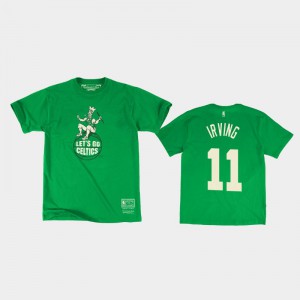 Men's Kyrie Irving #11 Green Lucky Hardwood Classics Boston Celtics T-Shirt 206356-746