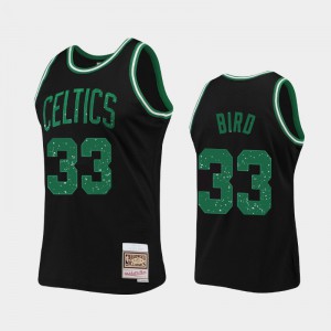 Mens Larry Bird #33 Boston Celtics Black Collection Rings Jersey 324707-555