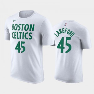 Men Romeo Langford #45 2020-21 White City Boston Celtics T-Shirt 218590-743