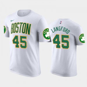 Men's Romeo Langford #45 White City Boston Celtics 2019 NBA Draft T-Shirt 348306-559