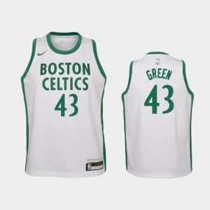 Youth(Kids) Javonte Green #43 City Boston Celtics 2020-21 White Jersey 447230-244