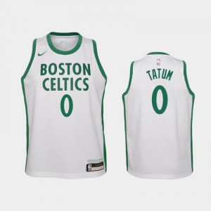 Youth Jayson Tatum #0 City White Boston Celtics 2020-21 Jerseys 564506-627