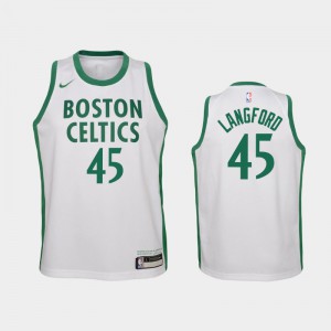 Youth(Kids) Romeo Langford #45 Boston Celtics White 2020-21 City Jerseys 457935-742