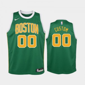 Youth #00 Custom 2018-19 Boston Celtics Green Earned Jerseys 151598-433