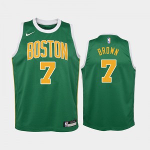 Youth Jaylen Brown #7 Earned Boston Celtics 2018-19 Green Jerseys 815879-835